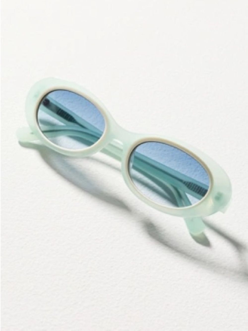 For Love And Lemons X DIFF Light Blue Oval Sunglasses NWT